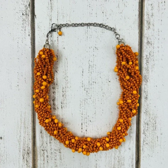 Women’s Jewelry Chunky Bead Necklace Orange - Picture 5 of 8